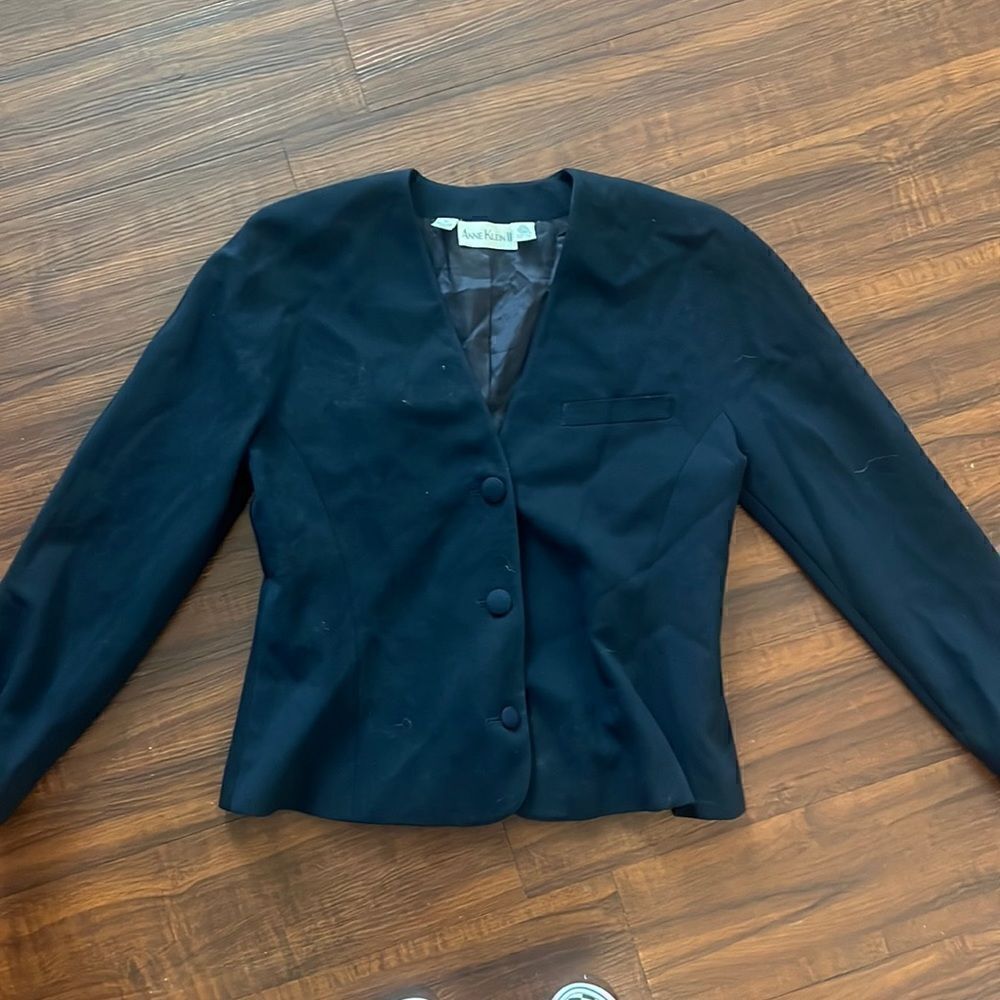 Anne Klein Size 12 - Jacket - Suit Jacket - Navy - Like New Condition - VINTAGE